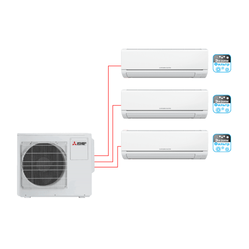 MITSUBISHI ELECTRIC MSZ-HJ25VA ER1*3 / MXZ-3HJ50VA ER1 мульти сплит-система 