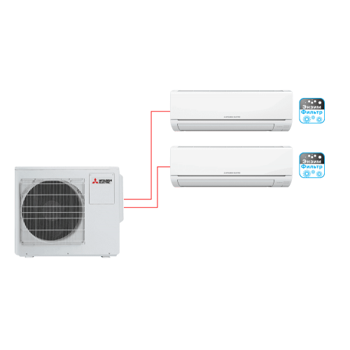 MITSUBISHI ELECTRIC MSZ-HJ25VA ER1 + MSZ-HJ50VA ER1 / MXZ-3HJ50VA ER1 мульти сплит-система 